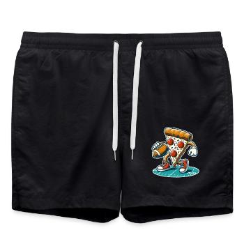 Football Pizza - Swim Trunks - black - Front - AI Model Male 185 light (185cm)