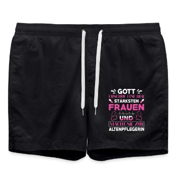 Altenpflege Pfleger Pflegepersonal Pflegekraft - Badeshorts - Schwarz - Vorne - AI Model Male 185 light (185cm)