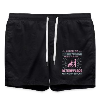 Altenpfleger Geschenk Altenpflege Pflegefachkraft - Badeshorts - Schwarz - Vorne - AI Model Male 185 light (185cm)