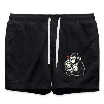 Graffiti Street Art Gorilla with Spray Can - Swim Trunks - black - Front - AI Model Male 185 light (185cm)
