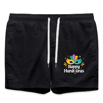 Joyeux Mardi Gras - Short de bain - noir - Devant - AI Model Male 185 light (185cm)
