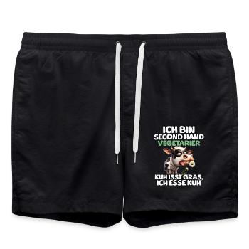 Second Hand Vegetarian - Swim Trunks - black - Front - AI Model Male 185 light (185cm)