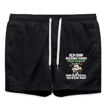 Second Hand Vegetarier - Badeshorts - Schwarz - Vorne - AI Model Male 185 light (185cm)