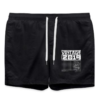 Dragon Spirit Since 2019 - 6th Birthday Legacy - Swim Trunks - black - Front - AI Model Male 185 light (185cm)
