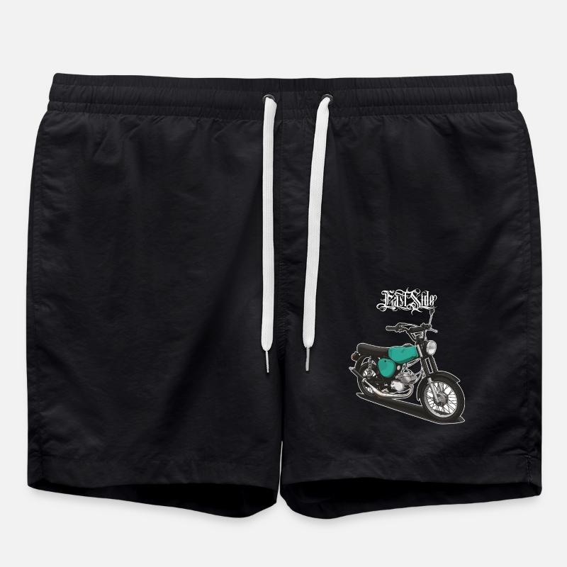 S51 (turquoise) // Illustration - Swim Trunks - black