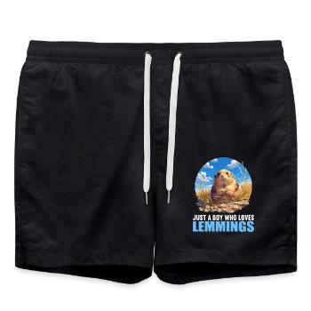 Lemmings Lemming - Swim Trunks - black - Front - AI Model Male 185 light (185cm)