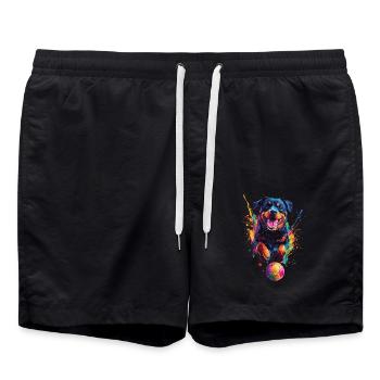 Rottweiler - Badeshorts - Schwarz - Vorne - AI Model Male 185 light (185cm)