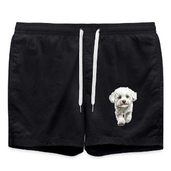 Bichon Frisé - Badeshorts - Schwarz - Vorne - AI Model Male 185 light (185cm)