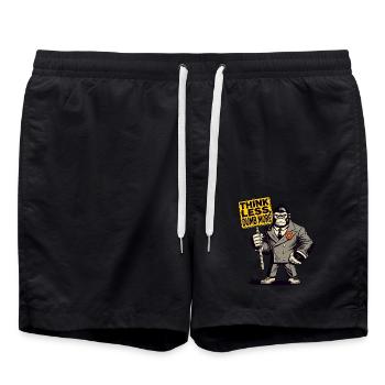 Pensez moins, plus stupide gorille en costume - Short de bain - noir - Devant - AI Model Male 185 light (185cm)