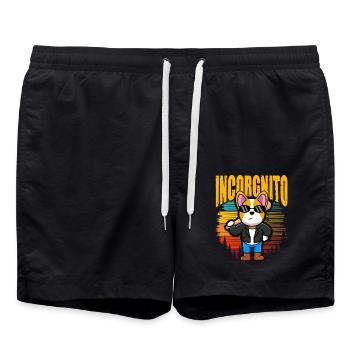 Incorgnito – Lustiges Corgi-Wortspiel - Badeshorts - Schwarz - Vorne - AI Model Male 185 light (185cm)