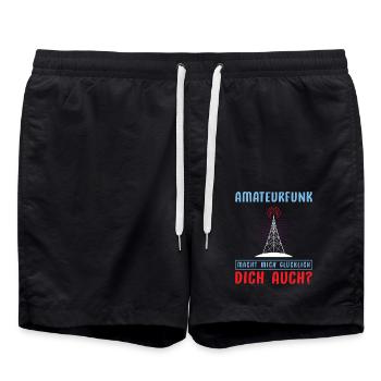 Amateurfunk Geschenke für Funker Funkamateur - Badeshorts - Schwarz - Vorne - AI Model Male 185 light (185cm)