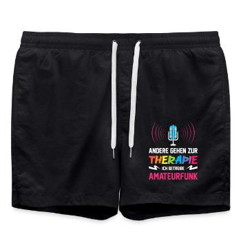 Amateurfunk Geschenke für Funker Funkamateur - Badeshorts - Schwarz - Vorne - AI Model Male 185 light (185cm)