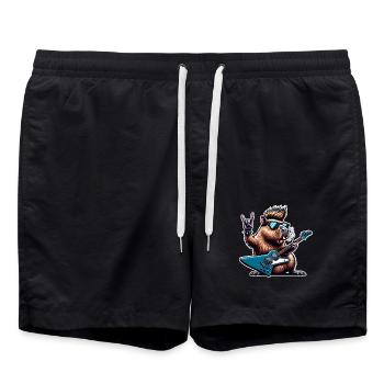 Capybara, guitariste de rock and roll - Short de bain - noir - Devant - AI Model Male 185 light (185cm)