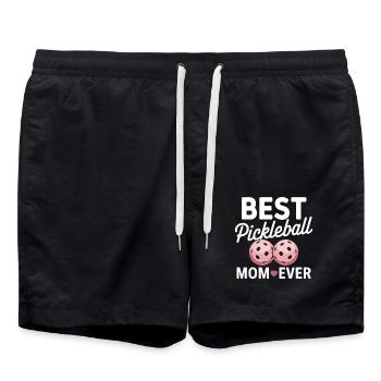 Pickleball Saying Mom Funny Pickleball Gift - Swim Trunks - black - Front - AI Model Male 185 light (185cm)
