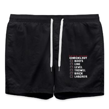 Maurer Checklist Bottes Line Level Truelle - Short de bain - noir - Devant - AI Model Male 185 light (185cm)