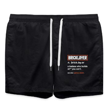 Maçon Définition Génie Sorcier Humour - Short de bain - noir - Devant - AI Model Male 185 light (185cm)