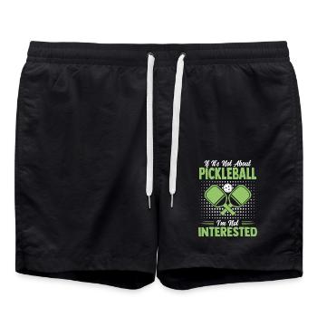 Drôle de pickleball disant cadeau de tennis - Short de bain - noir - Devant - AI Model Male 185 light (185cm)