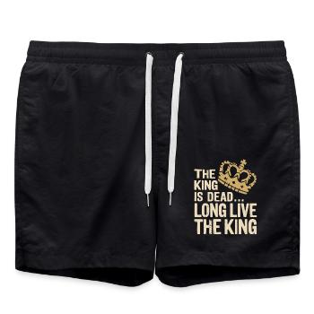 The King is Dead long live the King Quote Sayings - Swim Trunks - black - Front - AI Model Male 185 light (185cm)