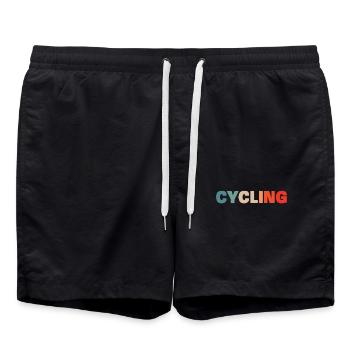 Urban Cycling Fahrrad Radfahrer Fahrrad - Badeshorts - Schwarz - Vorne - AI Model Male 185 light (185cm)