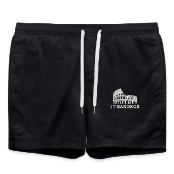 I Love Bangkok Heart Flag Cooles Bangkok Kolosseum - Badeshorts - Schwarz - Vorne - AI Model Male 185 light (185cm)