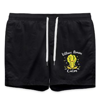 Laitue romaine calme – Salade amusante - Short de bain - noir - Devant - AI Model Male 185 light (185cm)