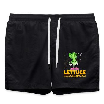 Laitue romaine calme – Salade amusante - Short de bain - noir - Devant - AI Model Male 185 light (185cm)