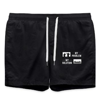 Dragon Boating Mon problème Mon pictogramme Papa Maman - Short de bain - noir - Devant - AI Model Male 185 light (185cm)