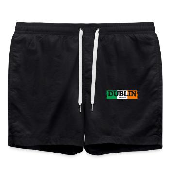 Dublin Ireland Irland Irische Flagge Stolzer Ire - Badeshorts - Schwarz - Vorne - AI Model Male 185 light (185cm)