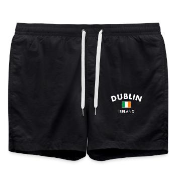 Dublin Ireland Ireland Irish Flag Proud Irishman - Swim Trunks - black - Front - AI Model Male 185 light (185cm)