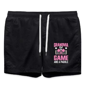 Pickleball Granny Paddleball Grand-mère Paddle Game - Short de bain - noir - Devant - AI Model Male 185 light (185cm)
