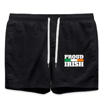Proud Irish Ireland Irish Flag Proud Irishman - Swim Trunks - black - Front - AI Model Male 185 light (185cm)