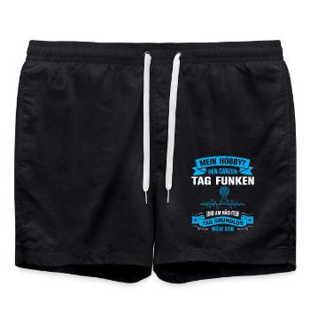 Amateurfunk Geschenke für Funker Funkamateur - Badeshorts - Schwarz - Vorne - AI Model Male 185 light (185cm)