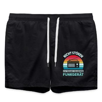 Amateurfunk Geschenke für Funker Funkamateur - Badeshorts - Schwarz - Vorne - AI Model Male 185 light (185cm)