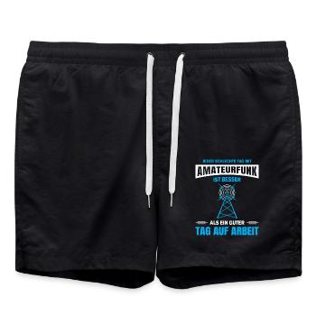 Amateurfunk Geschenke für Funker Funkamateur - Badeshorts - Schwarz - Vorne - AI Model Male 185 light (185cm)