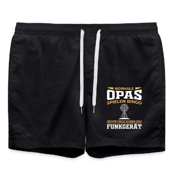 Amateurfunk Geschenke für Funker Funkamateur - Badeshorts - Schwarz - Vorne - AI Model Male 185 light (185cm)