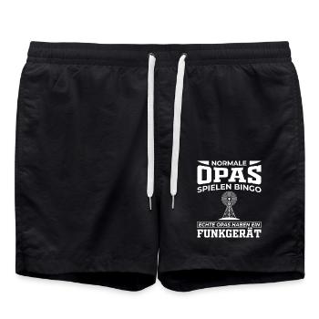 Amateurfunk Geschenke für Funker Funkamateur - Badeshorts - Schwarz - Vorne - AI Model Male 185 light (185cm)