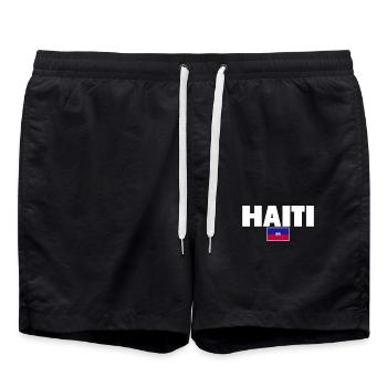 Haïti Drapeau haïtien Haïtien - Short de bain - noir - Devant - AI Model Male 185 light (185cm)