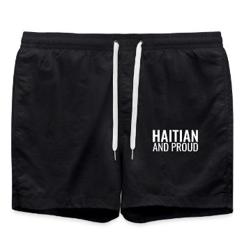 Haïtien et fier Haïti Haïtien - Short de bain - noir - Devant - AI Model Male 185 light (185cm)