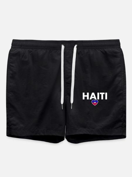 Haiti Haitian Flag Haitian - Swim Trunks - black