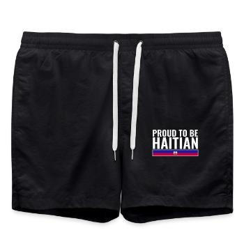 Fier d’être haïtien Haïti Drapeau haïtien - Short de bain - noir - Devant - AI Model Male 185 light (185cm)