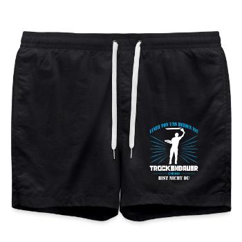 Trockenbau Trockenbauer Trockenbaumonteur Geschenk - Badeshorts - Schwarz - Vorne - AI Model Male 185 light (185cm)