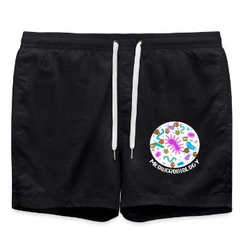 Mauzkrobiologie - Badeshorts - Schwarz - Vorne - AI Model Male 185 light (185cm)