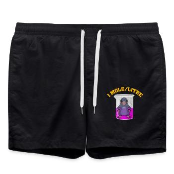 1 mole/L - Short de bain - noir - Devant - AI Model Male 185 light (185cm)