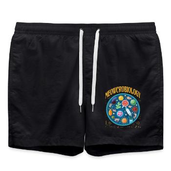 Meowcrobiology - Swim Trunks - black - Front - AI Model Male 185 light (185cm)
