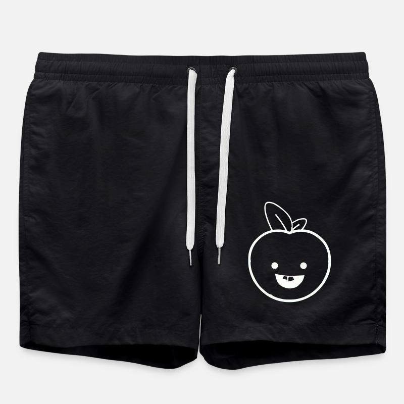 apple smile - Swim Trunks - black