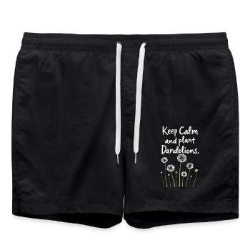 Dandelion Dandelion Lover Floral Floral - Swim Trunks - black - Front - AI Model Male 185 light (185cm)