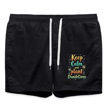 Dandelion Dandelion Lover Floral Floral - Swim Trunks - black - Front - AI Model Male 185 light (185cm)