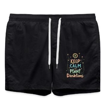 Dandelion Dandelion Lover Floral Floral - Swim Trunks - black - Front - AI Model Male 185 light (185cm)