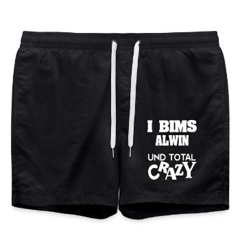 Geschenk für Alwin - Badeshorts - Schwarz - Vorne - AI Model Male 185 light (185cm)