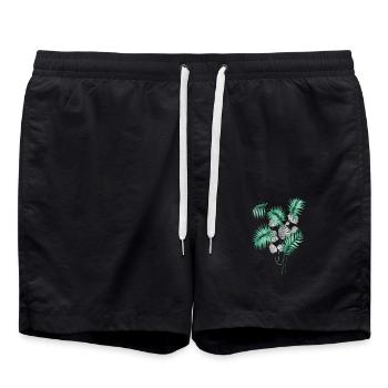 Tropical Leaves Design - Badeshorts - Schwarz - Vorne - AI Model Male 185 light (185cm)